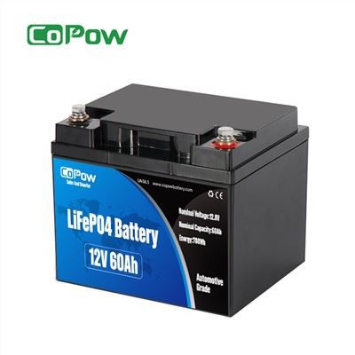 12V 60Ah Lithium Ion solcellebatteri